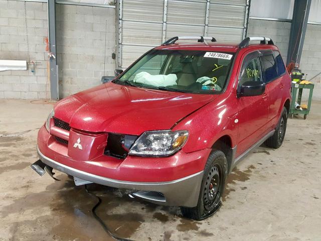 JA4LZ31FX4U000393 - 2004 MITSUBISHI OUTLANDER MAROON photo 2