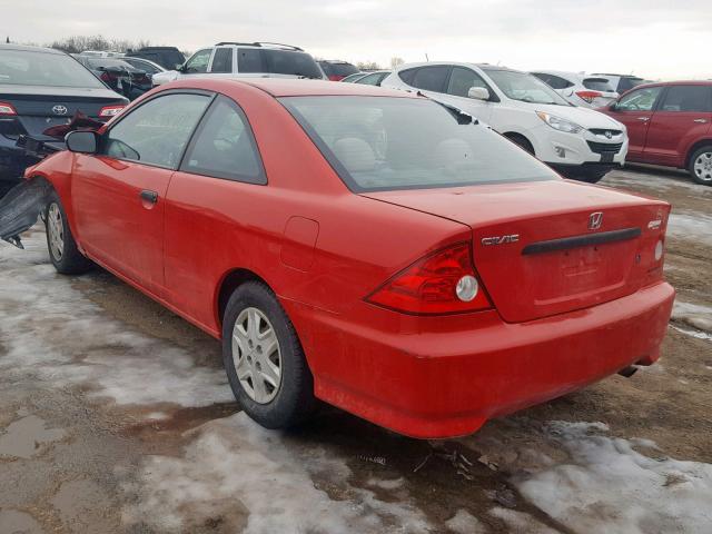 1HGEM223X5L057469 - 2005 HONDA CIVIC DX V RED photo 3