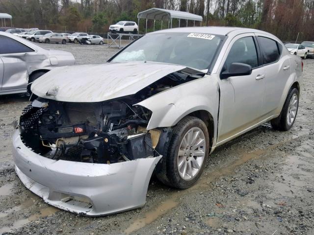 1C3CDZAB1CN173284 - 2012 DODGE AVENGER SE SILVER photo 2