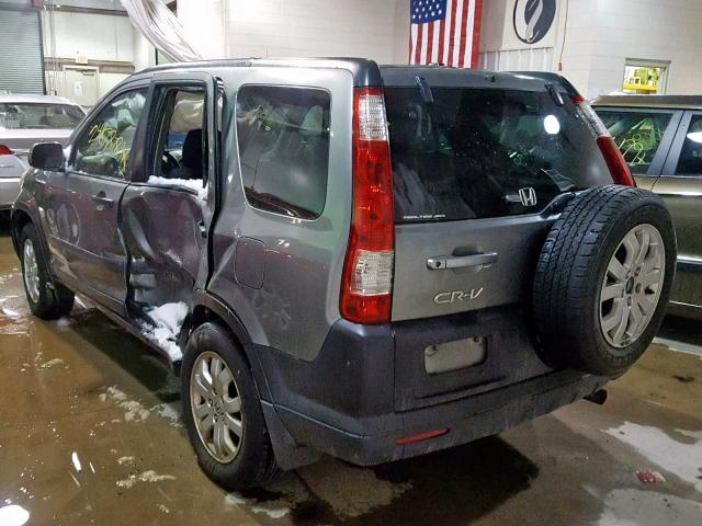 SHSRD78826U434003 - 2006 HONDA CR-V EX GRAY photo 3