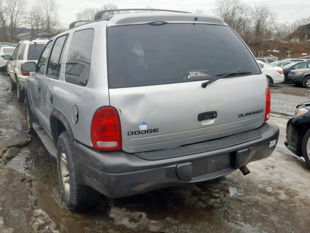 1B4HS38N92F179229 - 2002 DODGE DURANGO SP SILVER photo 3