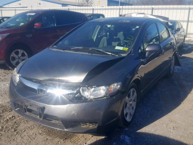 2HGFA16509H519737 - 2009 HONDA CIVIC LX GRAY photo 2