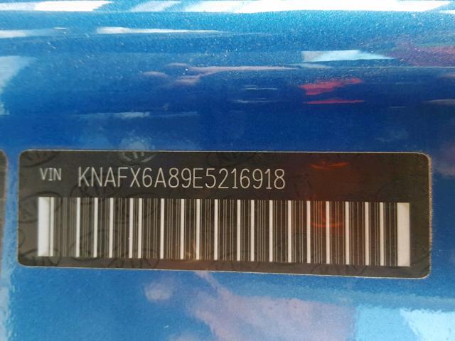 KNAFX6A89E5216918 - 2014 KIA FORTE EX BLUE photo 10