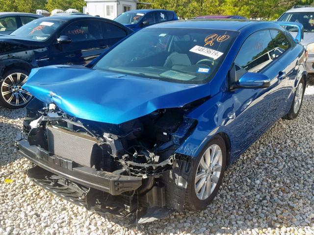 KNAFX6A89E5216918 - 2014 KIA FORTE EX BLUE photo 2