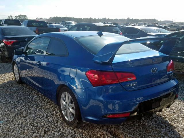 KNAFX6A89E5216918 - 2014 KIA FORTE EX BLUE photo 3