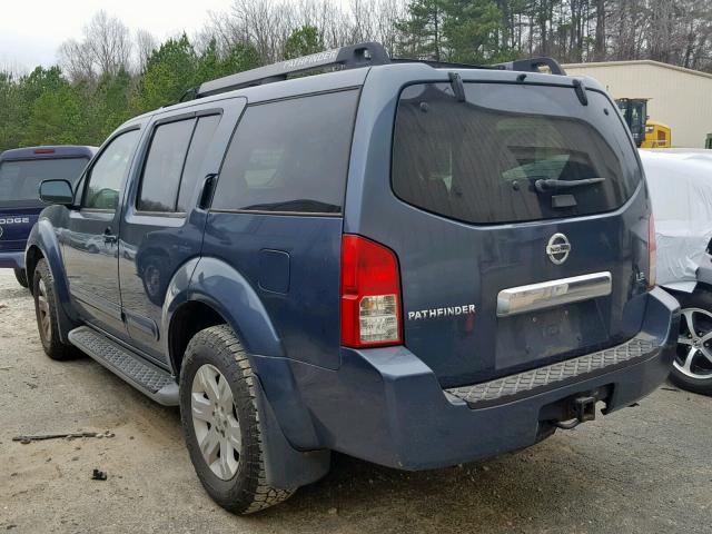 5N1AR18U55C777380 - 2005 NISSAN PATHFINDER BLUE photo 3