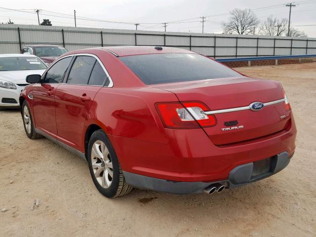 1FAHP2EW5AG163250 - 2010 FORD TAURUS SEL RED photo 3