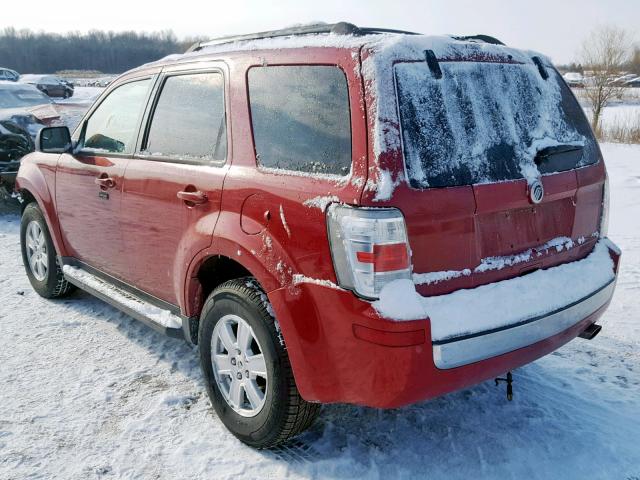 4M2CN8B73AKJ04280 - 2010 MERCURY MARINER RED photo 3