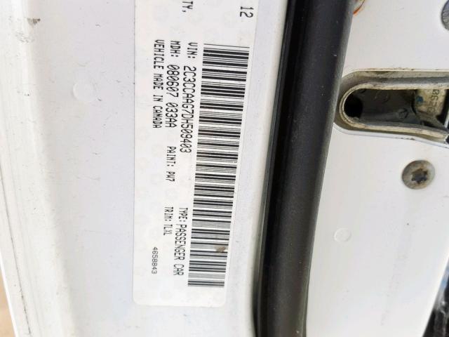 2C3CCAAG7DH509403 - 2013 CHRYSLER 300 WHITE photo 10