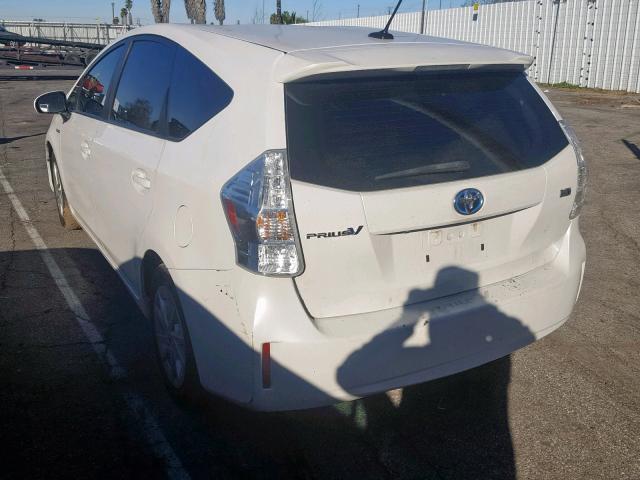 JTDZN3EU7D3215997 - 2013 TOYOTA PRIUS V WHITE photo 3