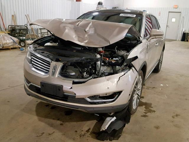 2LMPJ6LR0HBL37688 - 2017 LINCOLN MKX RESERV TAN photo 2