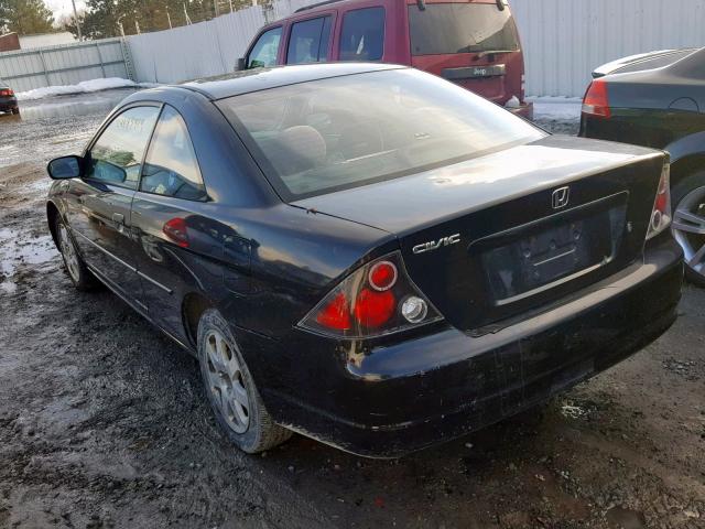 1HGEM21993L075481 - 2003 HONDA CIVIC EX BLACK photo 3