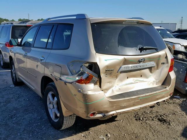 JTEDS42AX82056323 - 2008 TOYOTA HIGHLANDER TAN photo 3