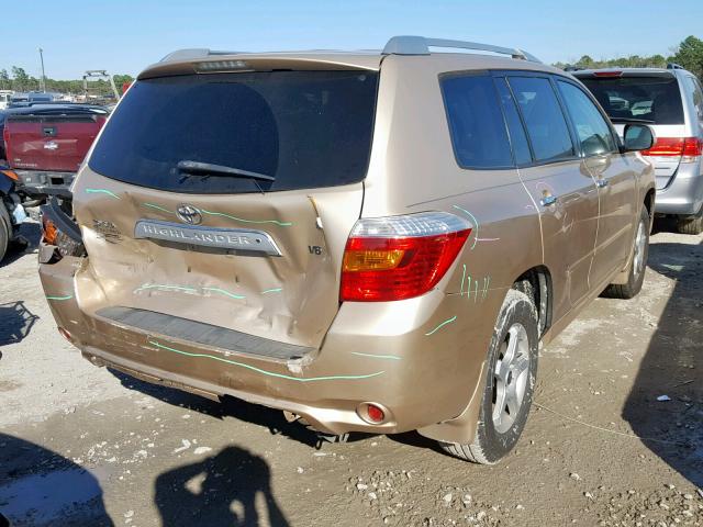 JTEDS42AX82056323 - 2008 TOYOTA HIGHLANDER TAN photo 4