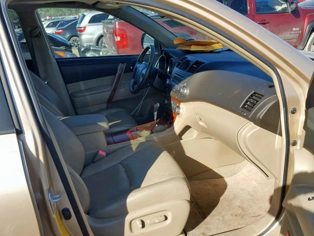 JTEDS42AX82056323 - 2008 TOYOTA HIGHLANDER TAN photo 5