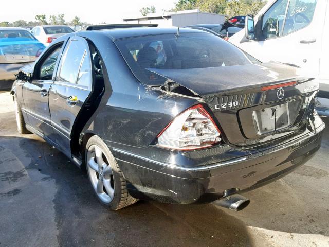 WDBRF40J85F667813 - 2005 MERCEDES-BENZ C 230K SPO BLACK photo 3