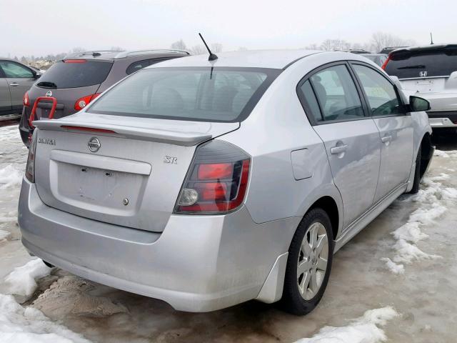 3N1AB6AP5CL703388 - 2012 NISSAN SENTRA 2.0 SILVER photo 4