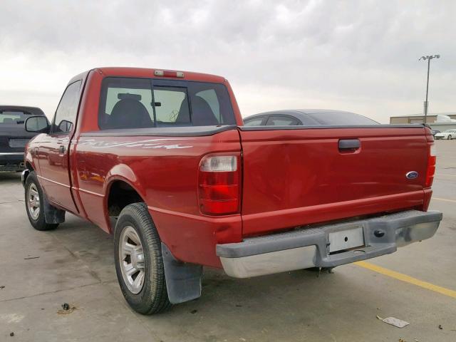 1FTYR10D83PA23121 - 2003 FORD RANGER BURGUNDY photo 3