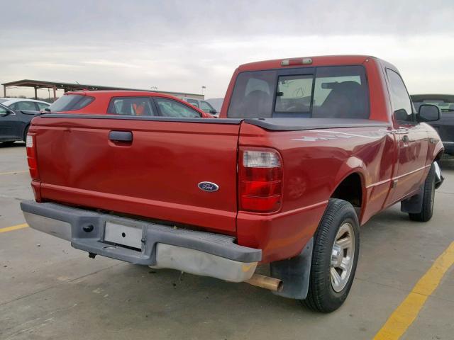 1FTYR10D83PA23121 - 2003 FORD RANGER BURGUNDY photo 4