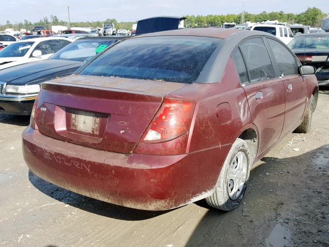 1G8AF52F43Z190039 - 2003 SATURN ION LEVEL MAROON photo 4