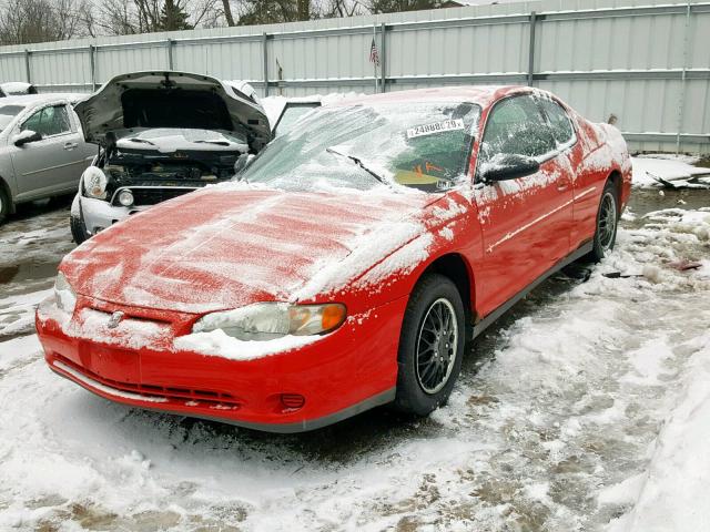 2G1WW12E819249783 - 2001 CHEVROLET MONTE CARL RED photo 2