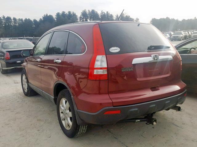 JHLRE48757C068596 - 2007 HONDA CR-V EXL BURGUNDY photo 3