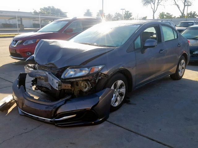 19XFB2F56DE284833 - 2013 HONDA CIVIC LX GRAY photo 2