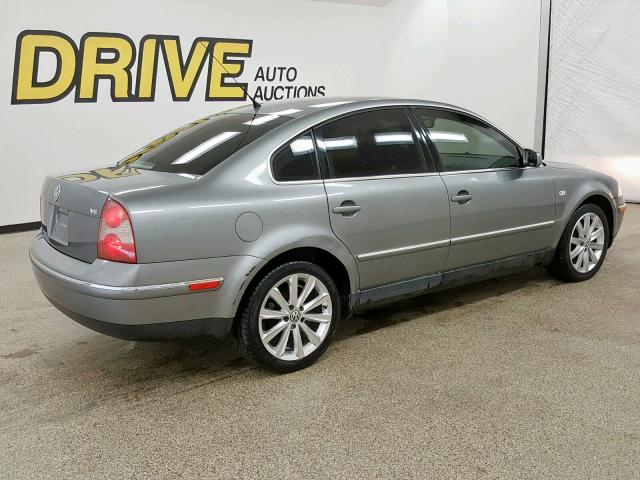 WVWRH63B33P033022 - 2003 VOLKSWAGEN PASSAT GLX GRAY photo 4