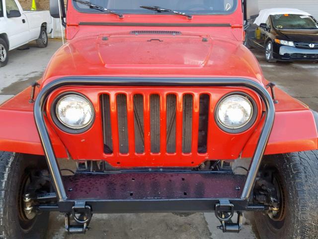 1J4FY19P4SP307930 - 1995 JEEP WRANGLER / RED photo 9