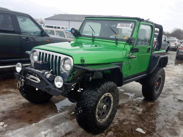 1J4FA39S45P323943 - 2005 JEEP WRANGLER X GREEN photo 2