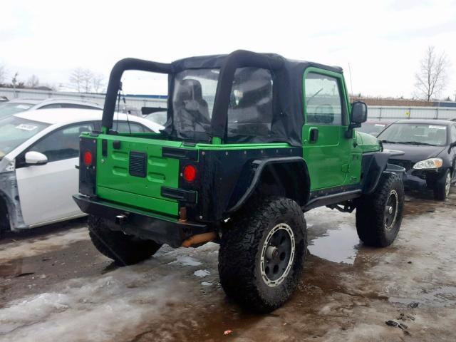 1J4FA39S45P323943 - 2005 JEEP WRANGLER X GREEN photo 4