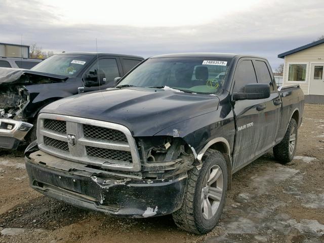 1D7RV1GT5BS640197 - 2011 DODGE RAM 1500 BLACK photo 2