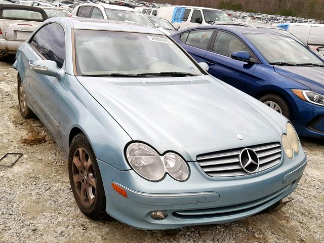 WDBTJ65JX4F080519 - 2004 MERCEDES-BENZ CLK 320C BLUE photo 1