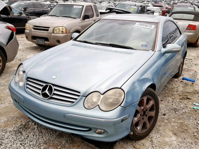 WDBTJ65JX4F080519 - 2004 MERCEDES-BENZ CLK 320C BLUE photo 2