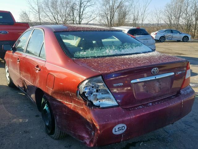 4T1BE32K53U162404 - 2003 TOYOTA CAMRY LE RED photo 3