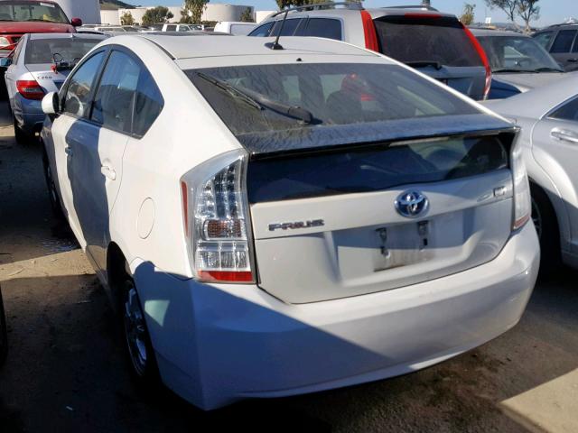 JTDKN3DU7A1174233 - 2010 TOYOTA PRIUS WHITE photo 3