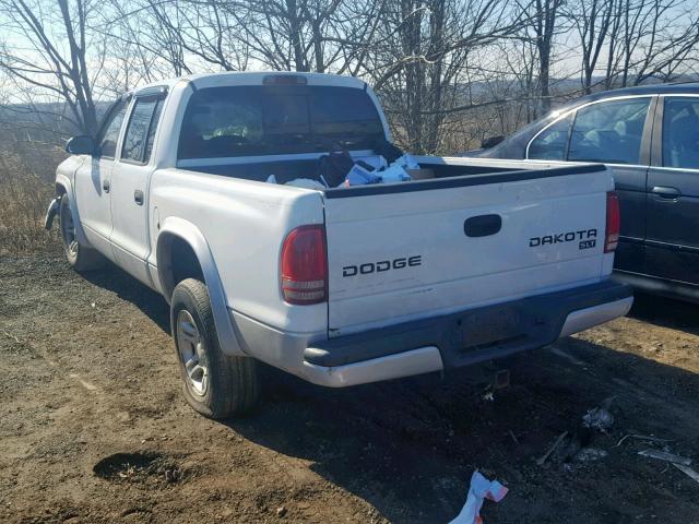 1D7HL48N93S174391 - 2003 DODGE DAKOTA QUA WHITE photo 3