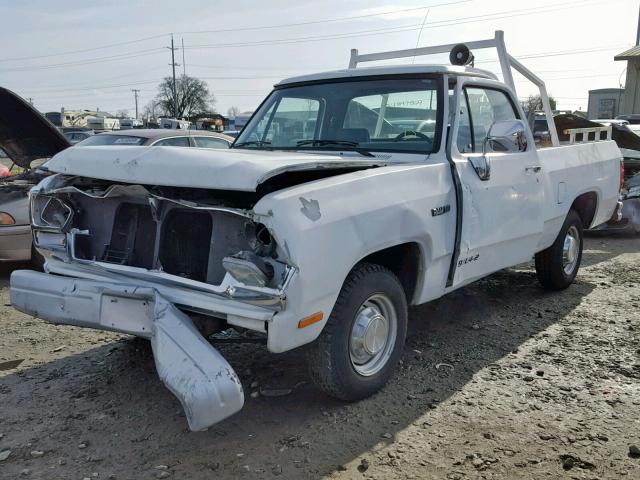 1B7GE06Y9MS321428 - 1991 DODGE D-SERIES D WHITE photo 2