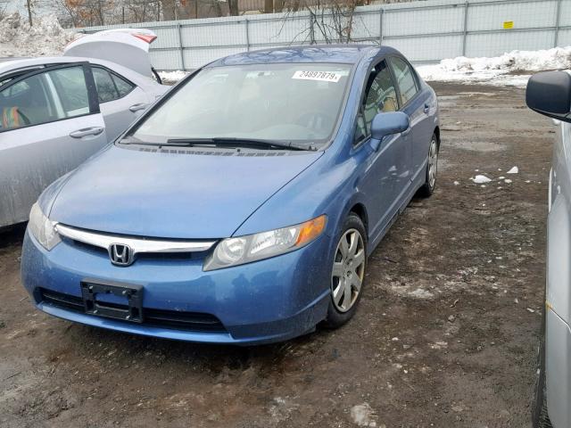 1HGFA16577L038741 - 2007 HONDA CIVIC LX BLUE photo 2