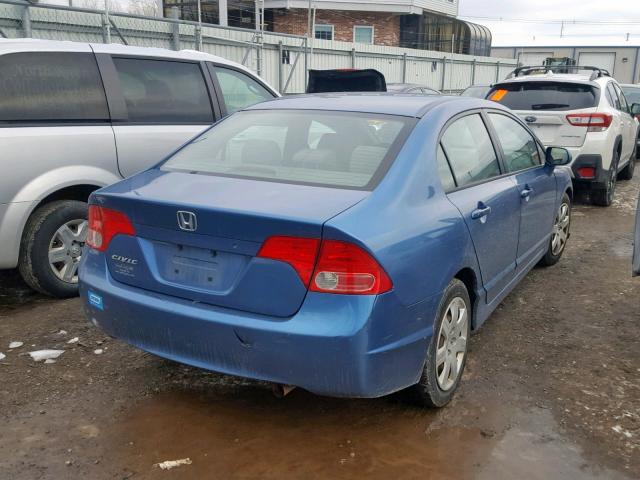 1HGFA16577L038741 - 2007 HONDA CIVIC LX BLUE photo 4