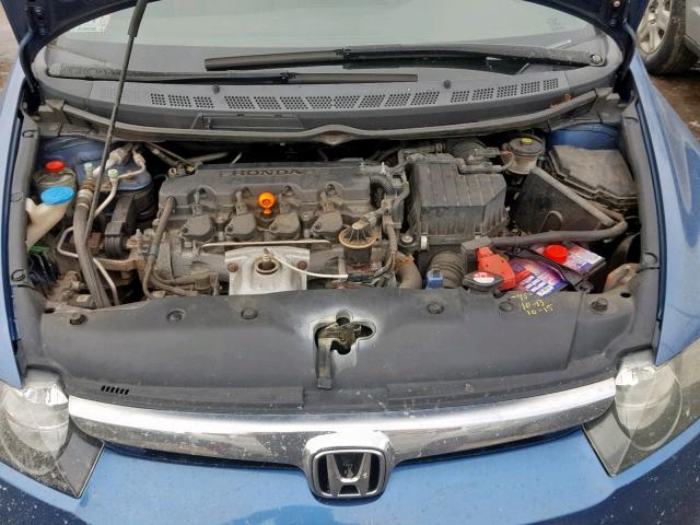 1HGFA16577L038741 - 2007 HONDA CIVIC LX BLUE photo 7