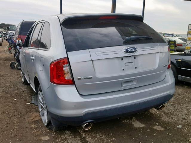 2FMDK3JC9DBE11581 - 2013 FORD EDGE SEL SILVER photo 3