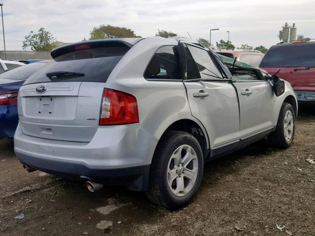 2FMDK3JC9DBE11581 - 2013 FORD EDGE SEL SILVER photo 4