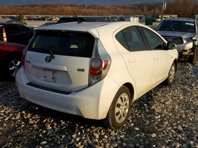 JTDKDTB37C1027779 - 2012 TOYOTA PRIUS C WHITE photo 4