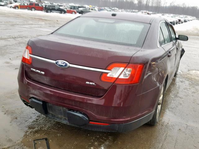 1FAHP2EW8BG114187 - 2011 FORD TAURUS SEL MAROON photo 4