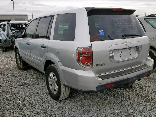 5FNYF28116B029821 - 2006 HONDA PILOT LX SILVER photo 3