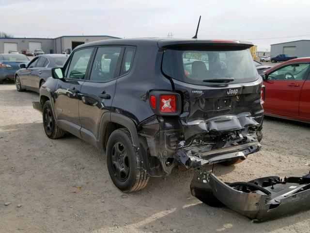 ZACCJAAT1FPB22796 - 2015 JEEP RENEGADE S BLACK photo 3