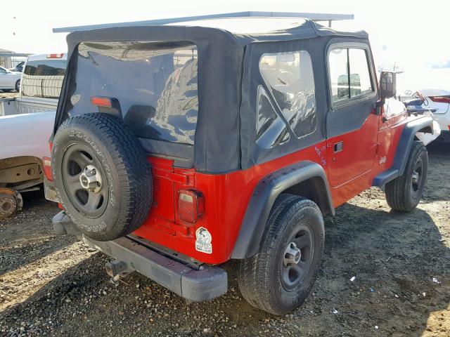 1J4FY29P6VP462988 - 1997 JEEP WRANGLER / RED photo 4