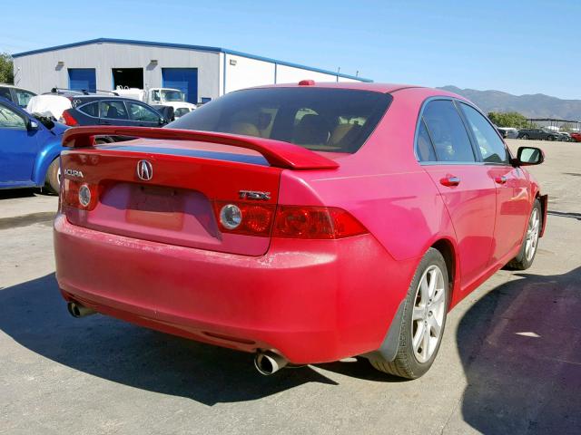 JH4CL96855C001204 - 2005 ACURA TSX RED photo 4