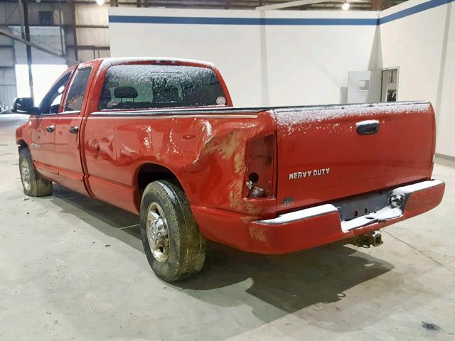 3D7KR28D55G775050 - 2005 DODGE RAM 2500 S RED photo 3